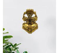 Dalvkot Keerthi Mukha Idol/Keerthi Mukutam Kirthimukha Idol Main Door Wall Hanging for Evil Protection Decorative Showpiece Standard gold