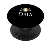 Daly Surname Irish Family Name Heraldic Flag Harp PopSockets Swappable PopGrip