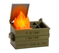 Dalycro Dumpster Fire Pencil Holder - Fun Desk Accessories with Removable Flame Light Touch Dimming Mode & USB Charging Port- Perfect Pen Holder for Desk, Funny Gift for Coworkers