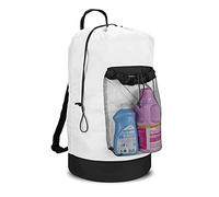 Dalykate Backpack Laundry Bag, Laundry Backpack with Shoulder Straps and Mesh Pocket Durable Nylon Backpack Clothes Hamper Bag with Drawstring Closure for College, Travel, Laundromat, Apartment