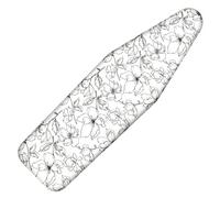 Dalykate Ironing Board Cover and Pad with Scorch and Stain Resistant Thick Padding and Elastic Edge Ironing Board Covers 4 Fasteners and Protective Scorch Mesh Cloth (Floral White, 21" X 57")