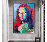 Dalykf Abstract Mona Lisa Watercolour Canvas Art Painting Portrait Posters and Prints Canvas Wall Picture, for Living Room Wall Decor No Frame (Size : (23.6x35.4inch) 60x90cm unframed)