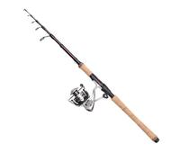 DAM Impressa Tele Spinning Combo, Freshwater Angler Fishing Rod & Reel Pike Perch & Zander, Strong Leightweight & Versatile, Black, 2.10m Moderate Fast Rod, 2500 Size Reel