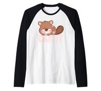 Dam It Wildlife Animals Cute Sleeping Beaver Raglan Baseball Tee