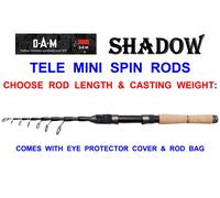 DAM SHADOW TELE MINI SPIN ROD LRF TROUT FISHING SPINNING TELESCOPIC TRAVEL ROD