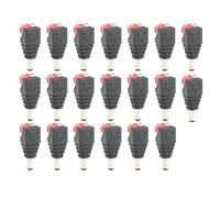 Dam Skerisi 20Pcs 5.5x2.1mm Male DC Power Plug Adapter, Cable Terminal Connector for LED Light Strip and CCTV Camera, PVC Insulated Quick - Connect Terminal with No Soldering