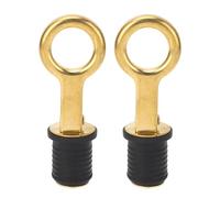 Dam Skerisi 2Pcs Screw Type Compression Drain Plug, Marine Brass Boat Drain Plug, Excellent Sealing Oxidation Rubber Brass Plug for Marine Yacht, Easy to Install Versatile Drain Plug (1 inch)