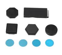Dam Skerisi 4PCS Magnetic Pool Cue Chalk Box with Clip, Mini Portable Billiard Chalk Case in Hexagonal Octagonal Round Square Shapes, Aluminum Cue Chalk Holder for Pool Players (Black)