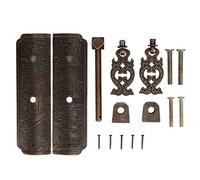 Dam Skerisi Antique Drawer Pendant Pulls, Vintage Brass Cabinet Pull Handles, Beautifully Engraved Retro Door Knocker Pull for Dressers, Wardrobes and Book Cabinets, 12 x 7 cm, Includes Screws
