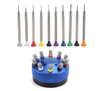 Dam Skerisi Quality Metal Watch Screwdriver Kit, Watch Repair Tool Set with 10 Interchangeable Heads for Opening Case and Battery Replacement, Precision Screwdrivers for Watchmakers