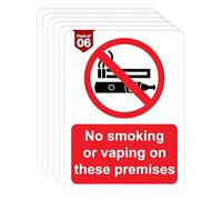 Dam Words 6 x No Smoking on these Premises Sign | 10 x 7.5 cm No Smoking No Vaping Stickers for Indoor/Outdoor | No Smoking Table Sign