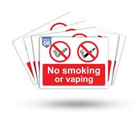 Dam Words 6 x No Smoking or Vaping Signs | 180mm x 135mm Self Adhesive, Durable, & Weatherproof No Smoking No Vaping Stickers | BS EN ISO 7010 Compliant