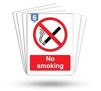 Dam Words 6 x No Smoking Signs | 180mm x 135mm Self Adhesive, Durable, & Weatherproof No Smoking or Vaping Signs | BS EN ISO 7010 Compliant