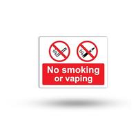 Dam Words No Smoking or Vaping Signs | 180mm x 135mm Self Adhesive, Durable, & Weatherproof No Smoking No Vaping Stickers | BS EN ISO 7010 Compliant