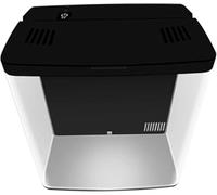 Damabencai 5L LED Desktop Aquarium Fish Tank with Built-in Filter, Modern White Design (20x14x20cm) - Ideal for Betta Fish, Home Office Desk (BL)