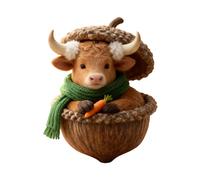 DAMAI 2026 Highland Cow Acorn Ornaments, 2D Acrylic Farm Animal Christmas Tree Decor, Rustic Farmhouse Holiday Home Decor, Xmas Gift Fillers