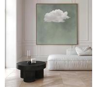DAMAIART Grass Green Sky Clouds Canvas Painting Square Abstract Art Simple Mural Poster and Prints for Living Room Decoration(30x30cm/Frameless)