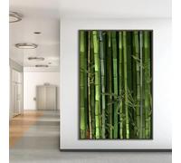 DAMAIART Japanese Bamboo Forest Green Botanical Minimal Zen Art Poster Canvas Painting Wall Prints Picture for Living Room Decor(60x90cm/Inner Frame)