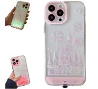 Damalithium LED Fantasy Castle Fireworks Phone Case for iPhone 17/16/15/14/13/12/11 Plus Pro Max, 2026 Cute Luminous Style Phone Case Built-in Light Up LED for Women (for iPhone14PRO MAX)