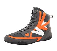 DAMANDO Boxing Boots for Men, High Top Sparring Athletic Shoes Breathable Wrestling Kickboxing Shoes Non-Slip Fashion Bodybuilding Sneakers,Yellow,9 UK