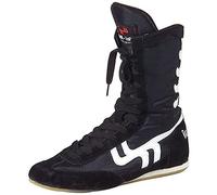 DAMANDO Ladies Boxing Footwear, High Top Boxers Trainer Wrestling Fighting Sneakers Breathable Boxing Boots for Women,Black,6 UK