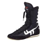 DAMANDO Men's Boxing Boots, Casual Wrestling Shoes Mesh Breathable Kickboxing Sparring Athletic Trainers Non Slip Martial Arts Shoes,Black,9 UK