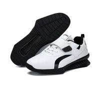 DAMANDO Mens Weightlifting Shoes, Lightweight Squat Deadlift Shoes Fashion Powerlifting Bodybuilding Fitness Shoes,White,9 UK, 65790267-WHITE-44EU