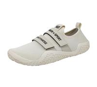 DAMANDO Women Weightlifting Shoes, Lightweight Barefoot Squat Shoes Adjustable Powerlifting Deadlift Gym Trainers for Ladies,Beige,5 UK