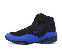 DAMANDO Women's Boxing Shoes, Ladies Wrestling Shoes Breathable Female Kickboxing Sneakers Non Slip Boxers Footwear for Fitness,Blue,5 UK