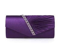 Damara Elegant Rhinestone Women's Evening Bag Handbag, Purple, Large
