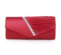 Damara Elegant Rhinestone Women's Evening Bag Handbag, red, Large