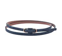 Damara Womens Premium PU Retro Jeans Slim Waist Belt,Navy Blue