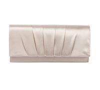 Damara Womens Satin Pleated Clutch Bag Wedding Bridal Prom Evening Handbag,Champagne