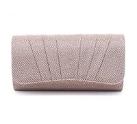 Damara Women's Velvet Handbag (Champagne, Perfectly Pleated Clutch, Party, Size 15)