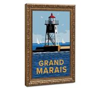 Damaray Lighthouse - Minnesota Landmark Canvas Poster Bedroom Decor Landscape Office Room Decor Gift 12" L X 18" W