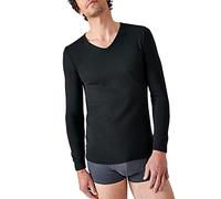 Damart Men's T-Shirt Col V, Maille Interlock Thermolactyl Thermal Top, Black, XXL