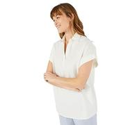 Damart Blouse Women Shirt-style Collar Short Sleeves White