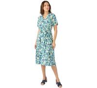 Damart - Button-Through Print Dress, Navy Floral, 42" inches
