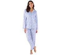 Damart - Fleece Button-Through Pyjamas, Blue Flowers, 22/24