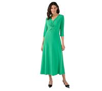 Damart - Knot Front V-Neck Printed Dress, Bright Green, 46" inches