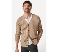 Damart Men's Mens Soft & Comfy Cable V-Neck Cardigan in Stone | Size: 3XL Damart Stone 3XL