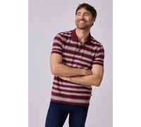 Damart Men's Short Sleeve Stripe Polo in Burgundy | Size: Medium Damart Burgundy M