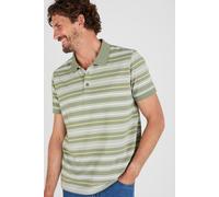 Damart Men's Short Sleeve Stripe Polo in Green | Size: XL Damart Green XL