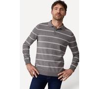 Damart Men's Stripe Polo Sweater in Grey | Size: Large Damart Grey L
