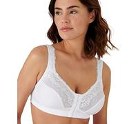 Damart - Open Front Cotton Bra - Wireless, Front Staples - Wide Padded Adjustable Straps, White (White), 44C