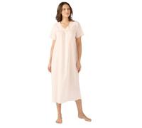 Damart Pack Of 2 Embroidered Nightdresses Women Nightwear V Neck Short Sleeves Blue