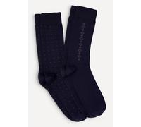 Damart Pack of 2 Thermolactyl men's thermal socks - wool blend, patterned in Navy | Size: 11 Damart Navy 11