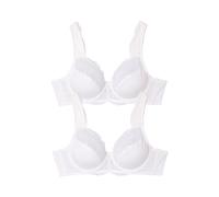 Damart - Pack of 2 Wired Lace Bras, White, 38