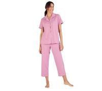 Damart - Print Short Sleeve Jersey Pyjamas, Mauve Star, 18/20