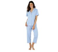 Damart - Print Short Sleeve Pyjamas, Blue Star, 18/20